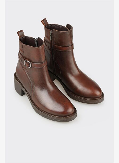 Kahve Deri Kadın Günlük Bot - Görsel 3