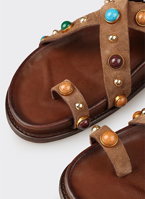 Taba Deri Kadın Sandalet - Görsel 6