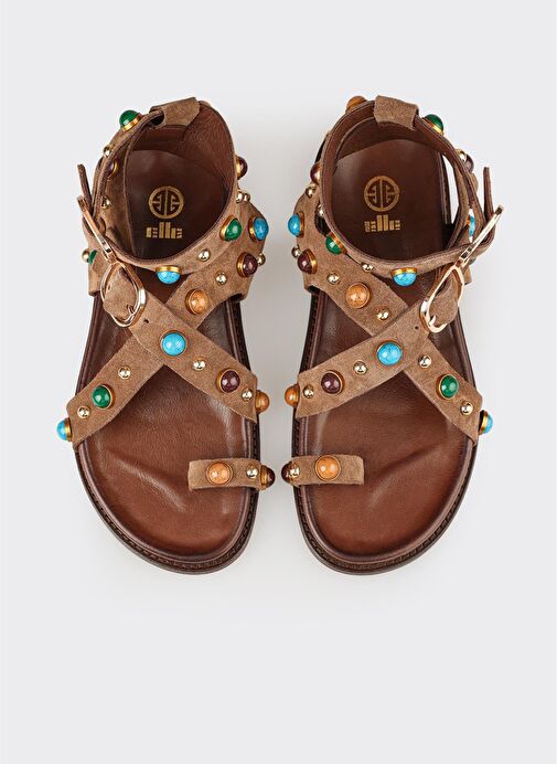 Taba Deri Kadın Sandalet - Görsel 5