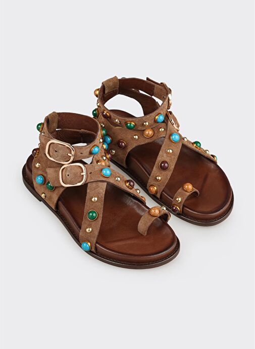 Taba Deri Kadın Sandalet - Görsel 3