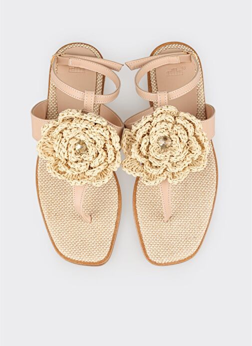 Naturel Kadın Parmak Arası Sandalet - Görsel 5