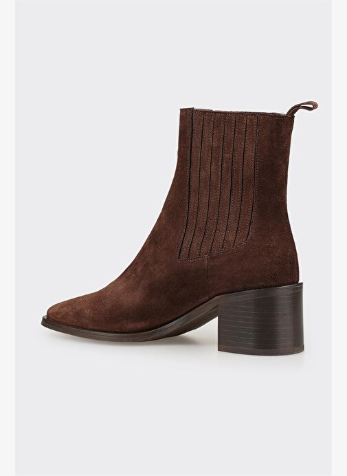 Kahve Deri Kadın Klasik Bot - Görsel 4