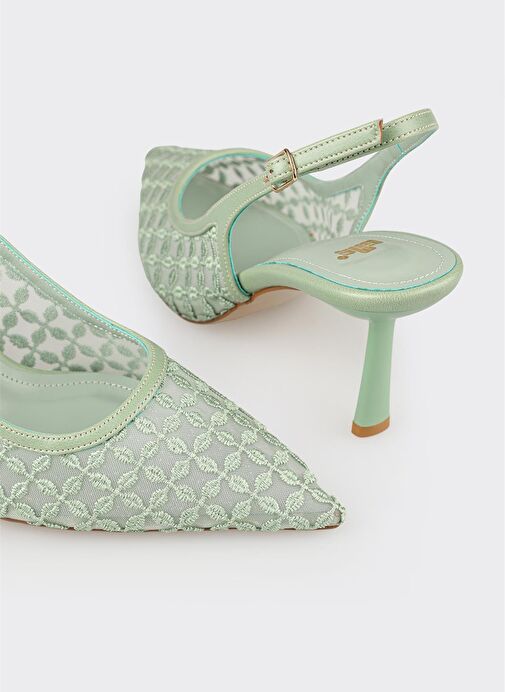 Yeşil Kadın Topuklu Ayakkabı - Görsel 5