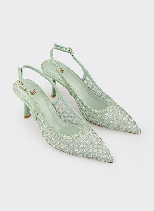 Yeşil Kadın Topuklu Ayakkabı - Görsel 3