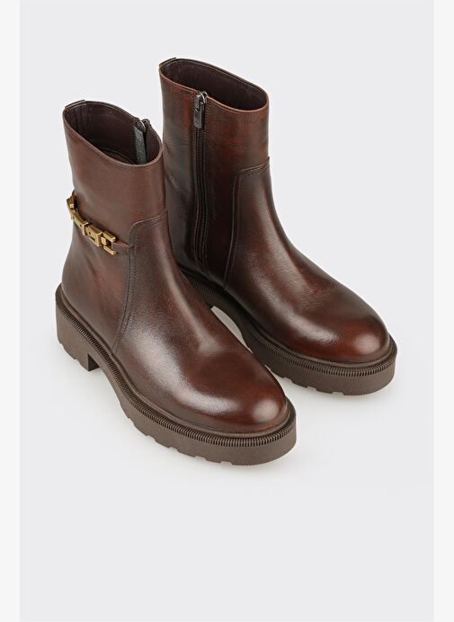 Kahve Deri Kadın Günlük Bot - Görsel 3