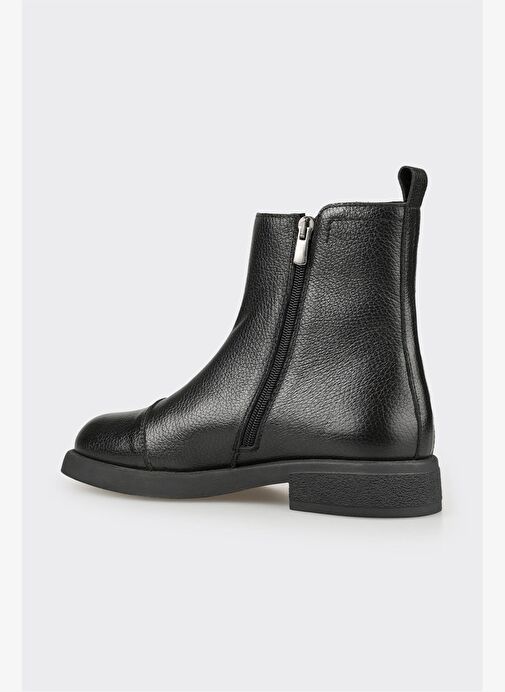 Siyah Deri Kadın Günlük Bot - Görsel 4