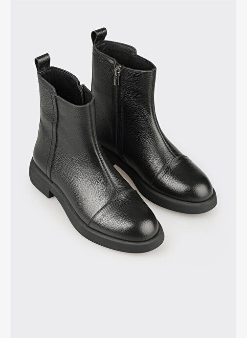 Siyah Deri Kadın Günlük Bot - Görsel 3