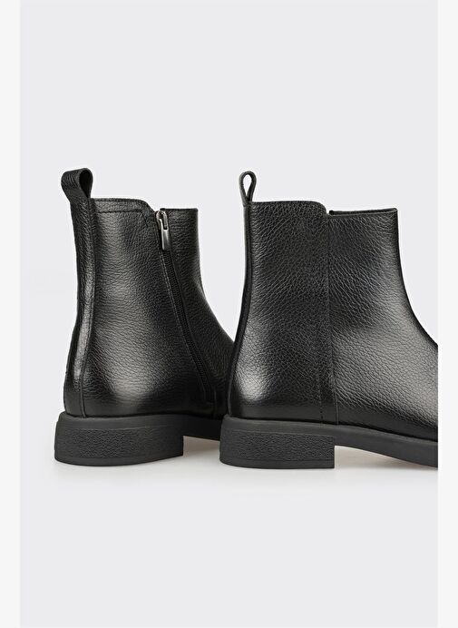 Siyah Deri Kadın Günlük Bot - Görsel 5
