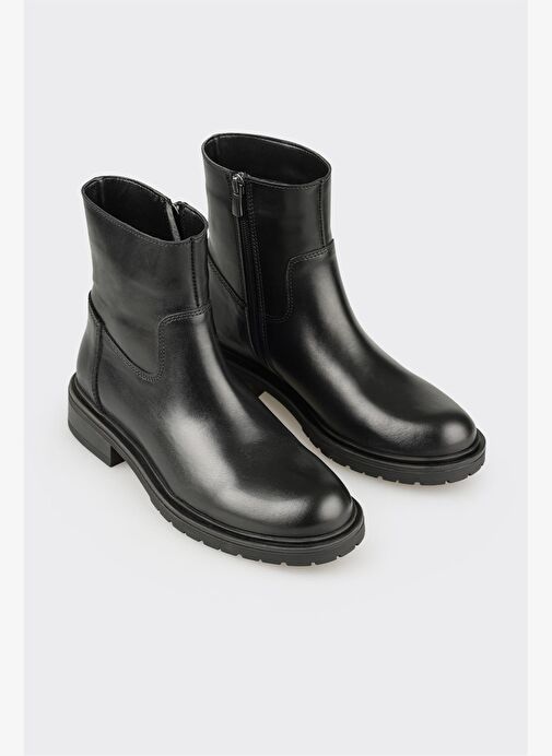 Siyah Deri Kadın Günlük Bot - Görsel 3