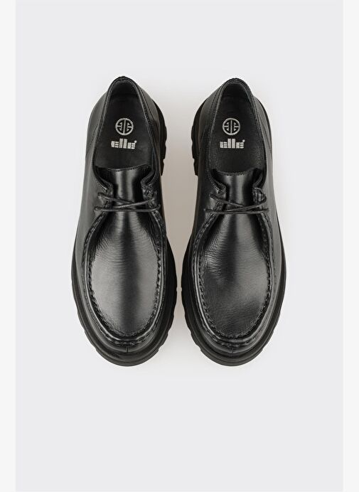 Siyah Deri Kadın Günlük Ayakkabı - Görsel 5