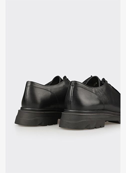Siyah Deri Kadın Günlük Ayakkabı - Görsel 6