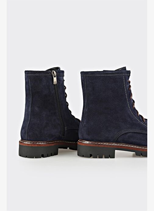 Lacivert Deri Kadın Günlük Bot - Görsel 5