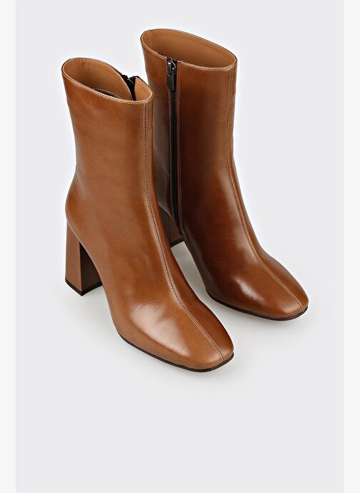 Naturel Deri Kadın Klasik Bot - Görsel 3