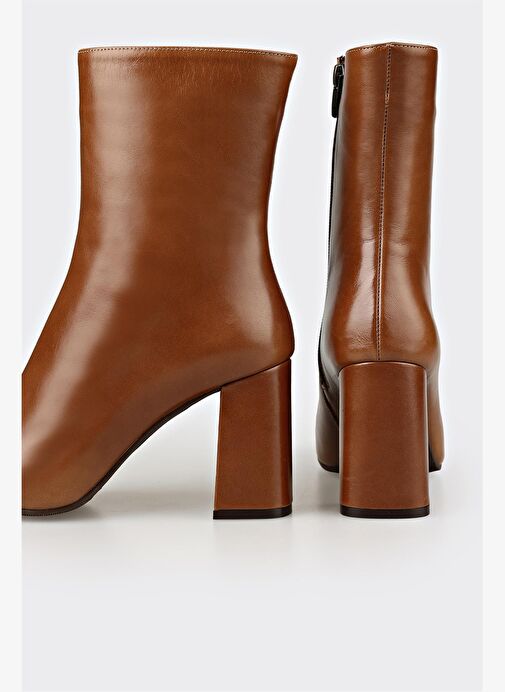 Naturel Deri Kadın Klasik Bot - Görsel 5