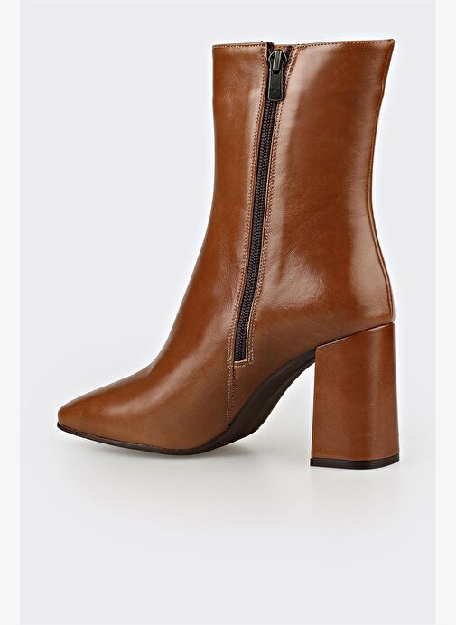 Naturel Deri Kadın Klasik Bot - Görsel 4