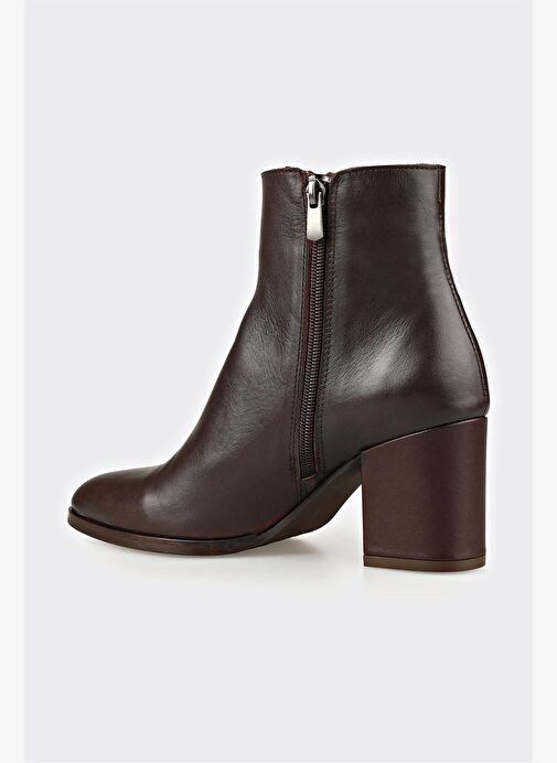 Kahve Deri Kadın Klasik Bot - Görsel 4