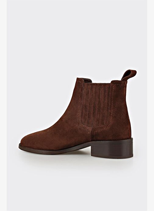 Kahve Deri Kadın Klasik Bot - Görsel 4