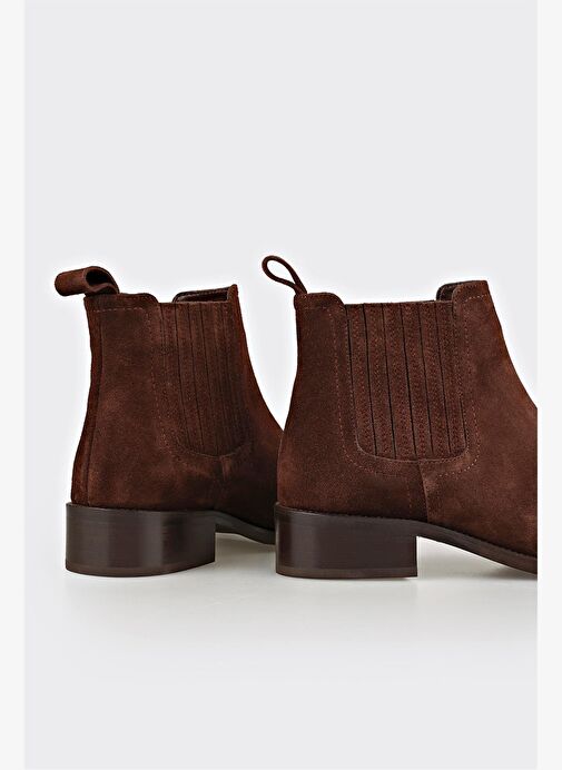 Kahve Deri Kadın Klasik Bot - Görsel 5