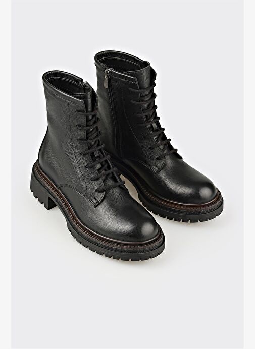 Siyah Deri Kadın Günlük Bot - Görsel 3