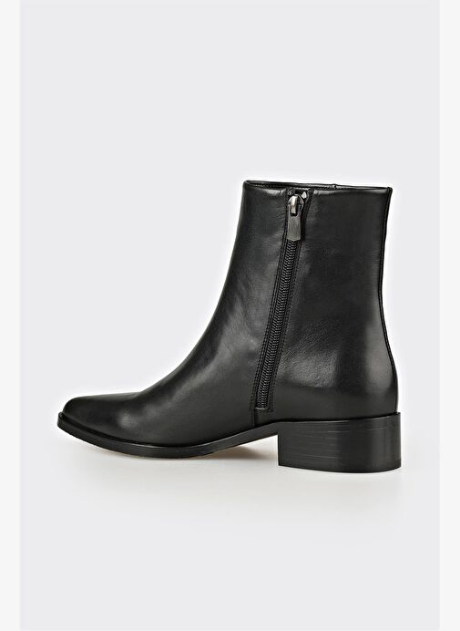 Siyah Deri Kadın Klasik Bot - Görsel 4