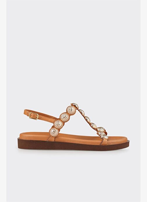 Taba Deri Kadın Sandalet - Görsel 2