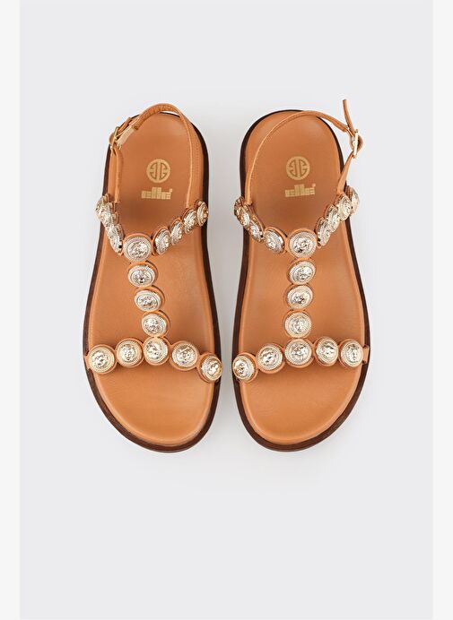 Taba Deri Kadın Sandalet - Görsel 5