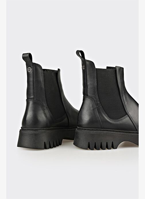 Siyah Deri Kadın Günlük Bot - Görsel 5
