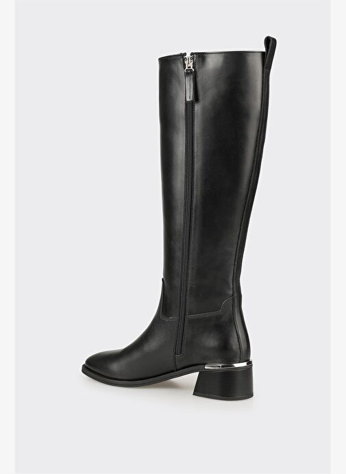 Siyah Deri Kadın Çizme - Görsel 4