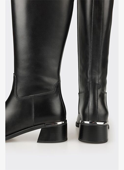 Siyah Deri Kadın Çizme - Görsel 5