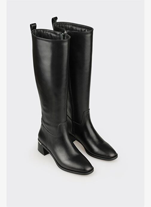 Siyah Deri Kadın Çizme - Görsel 3