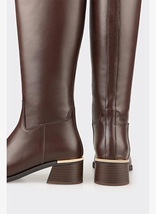 Kahve Deri Kadın Çizme - Görsel 5
