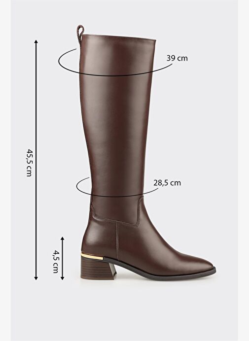 Kahve Deri Kadın Çizme - Görsel 6