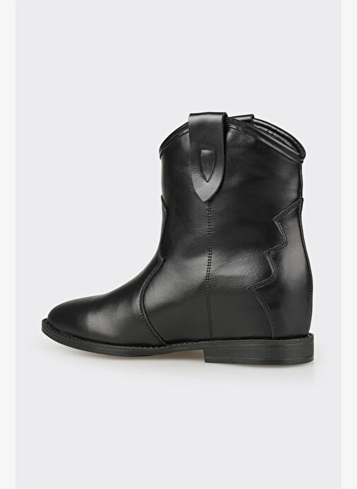 Siyah Deri Kadın Western Bot - Görsel 4