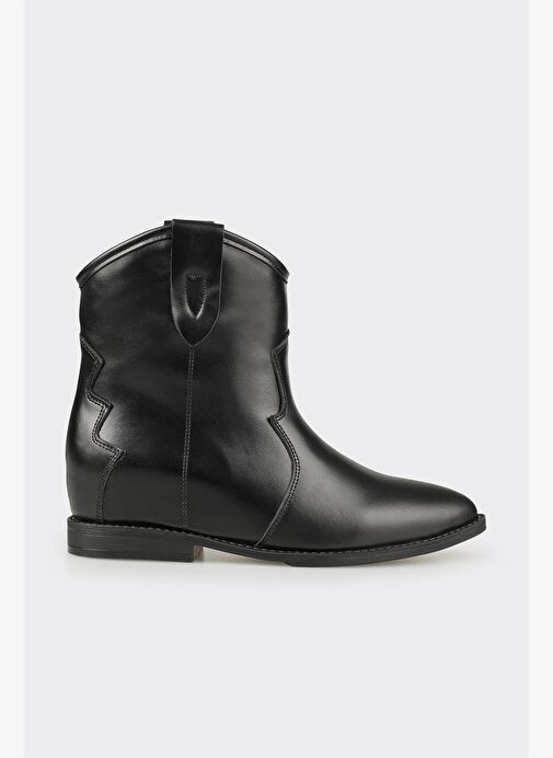 Siyah Deri Kadın Western Bot - Görsel 2