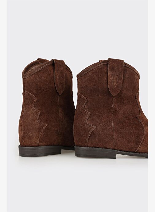 Kahve Deri Kadın Western Bot - Görsel 5