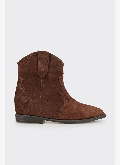 Kahve Deri Kadın Western Bot - Görsel 2