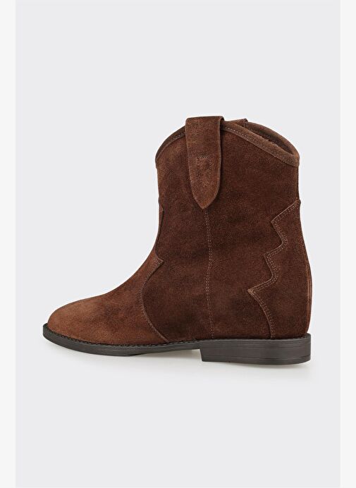 Kahve Deri Kadın Western Bot - Görsel 4