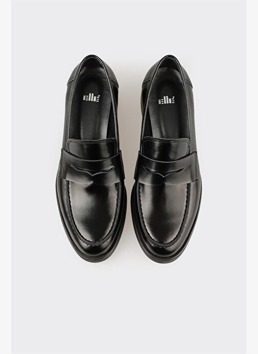 Siyah Deri Kadın Günlük Ayakkabı - Görsel 5