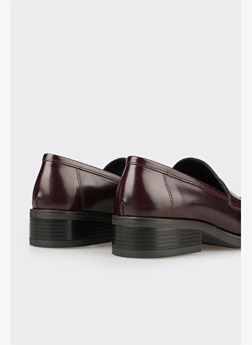 Bordo Deri Kadın Günlük Ayakkabı - Görsel 6