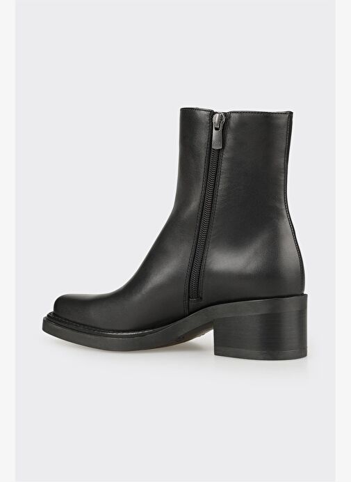 Siyah Deri Kadın Western Bot - Görsel 4