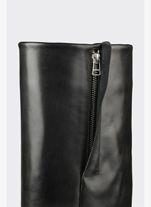 Siyah Deri Kadın Çizme - Görsel 5