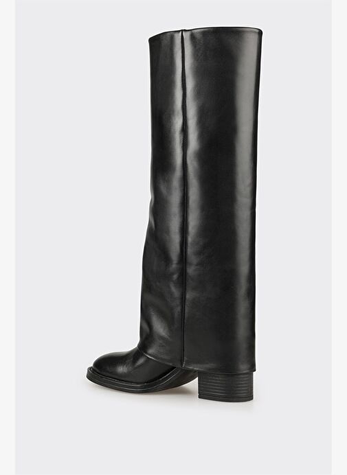 Siyah Deri Kadın Çizme - Görsel 4