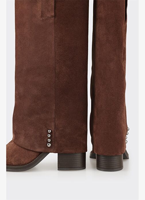 Kahve Deri Kadın Çizme - Görsel 6