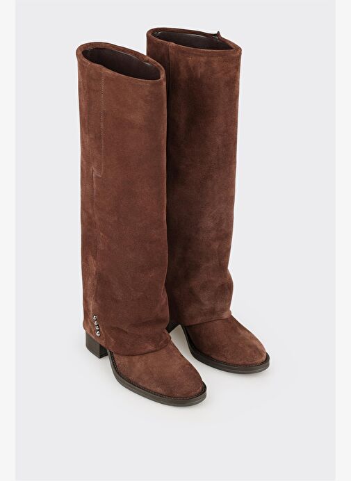 Kahve Deri Kadın Çizme - Görsel 3