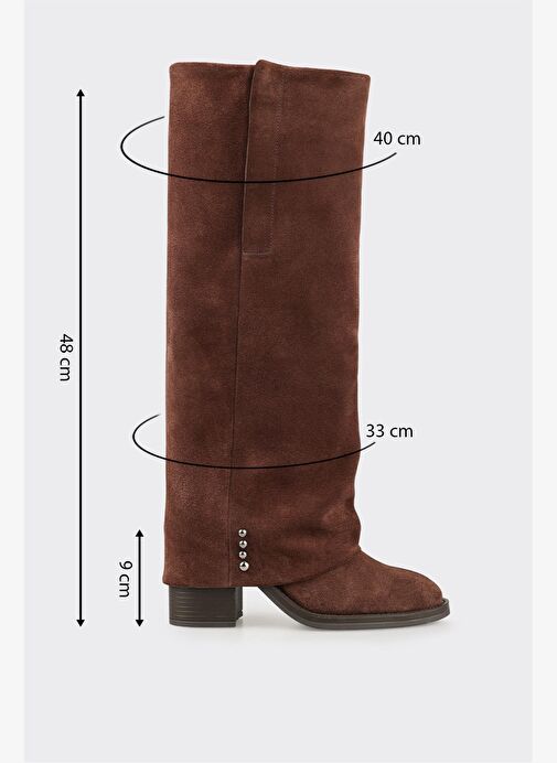 Kahve Deri Kadın Çizme - Görsel 7