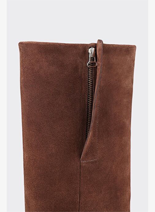 Kahve Deri Kadın Çizme - Görsel 5