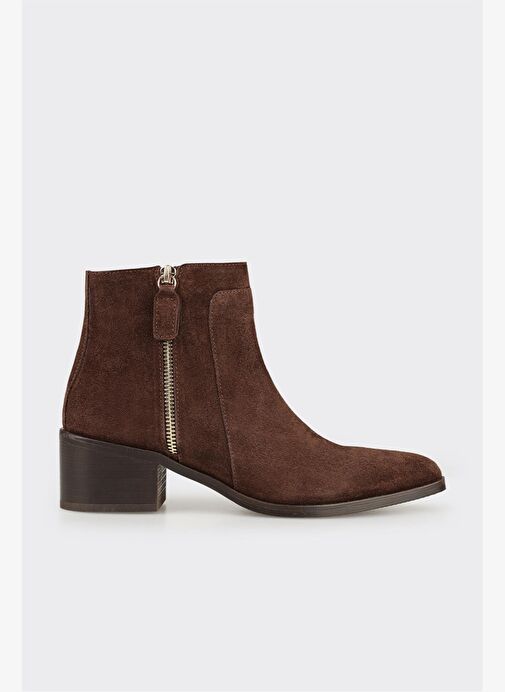 Kahve Deri Kadın Klasik Bot - Görsel 2