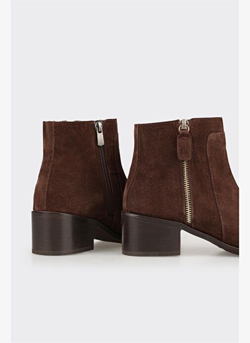 Kahve Deri Kadın Klasik Bot - Görsel 5