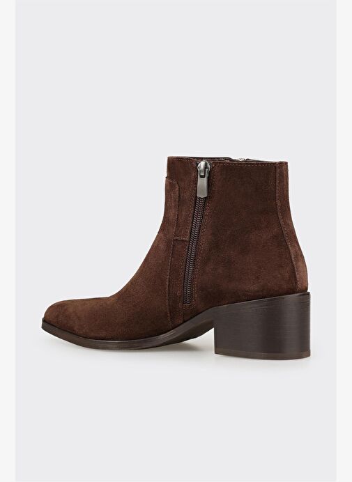 Kahve Deri Kadın Klasik Bot - Görsel 4