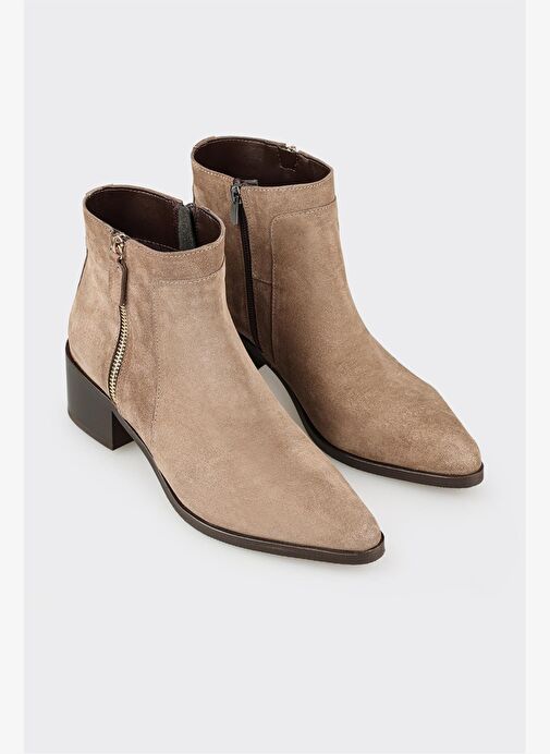 Vizon Deri Kadın Klasik Bot - Görsel 3